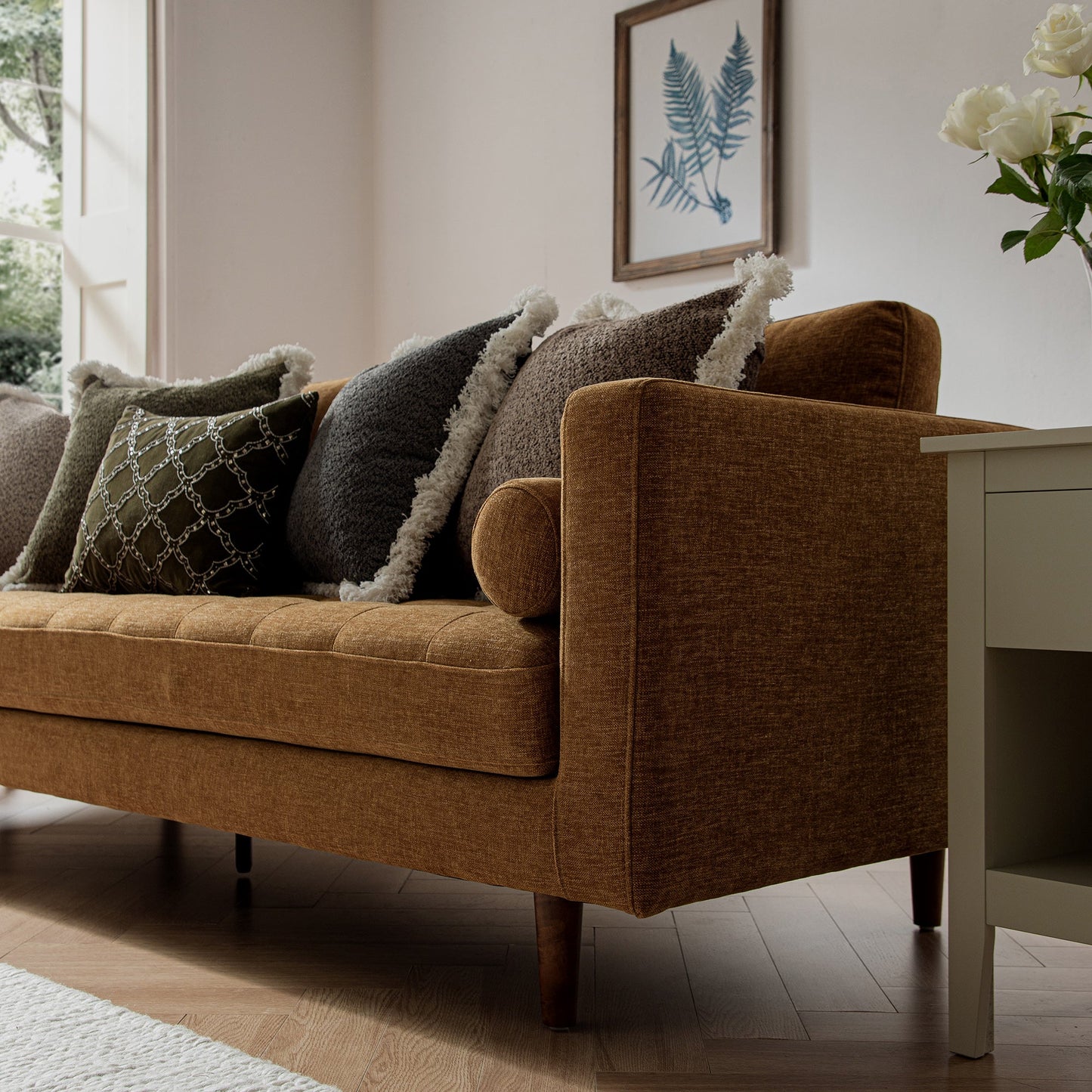 Henrietta Large 3-Seater Sofa, Spiced Honey Chenille