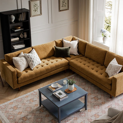 Henrietta 5+Seater Corner Sofa, Spiced Honey Chenille