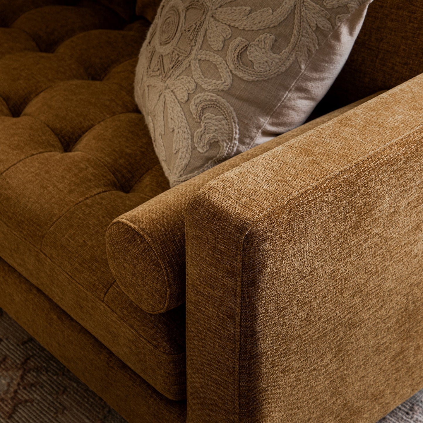 Henrietta 5+Seater Corner Sofa, Spiced Honey Chenille