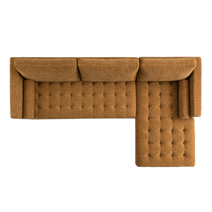 Henrietta Spiced Honey Chenille Grand 4-Seater Chaise End Sofa, Right Hand Facing