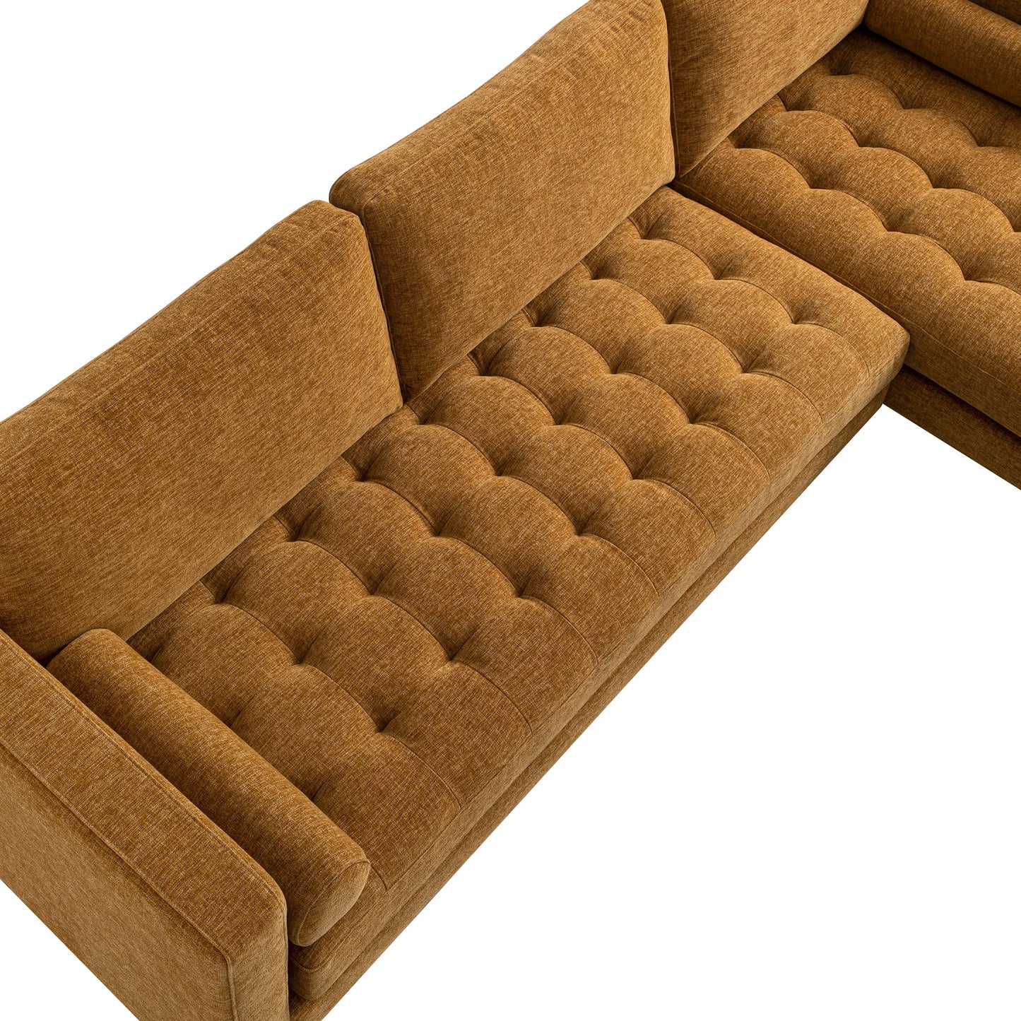 Henrietta Spiced Honey Chenille Grand 4-Seater Chaise End Sofa, Right Hand Facing