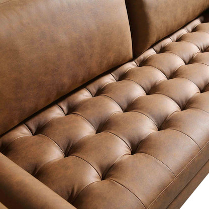Henrietta Large 3-Seater Sofa, Tan Faux Suede