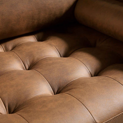 Henrietta Large 3-Seater Sofa, Tan Faux Suede