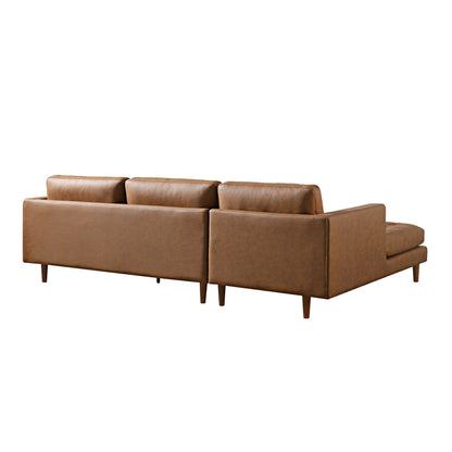 Henrietta Tan Faux Suede Grand 4-Seater Chaise End Sofa, Left Hand Facing