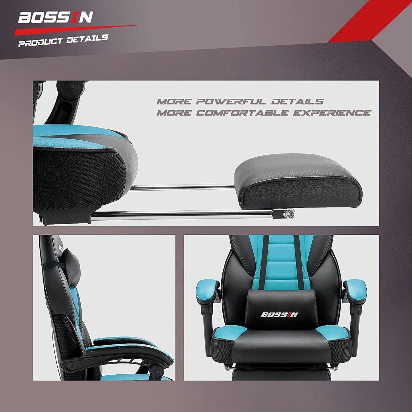 BOSSIN Racing Style Gaming Chair,300 lbs Big and Tall gamer chair High Back Computer Chair