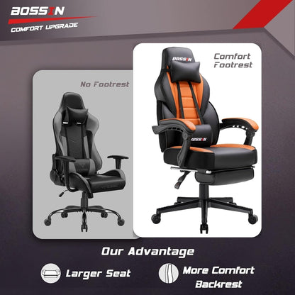 BOSSIN Racing Style Gaming Chair,300 lbs Big and Tall gamer chair High Back Computer Chair