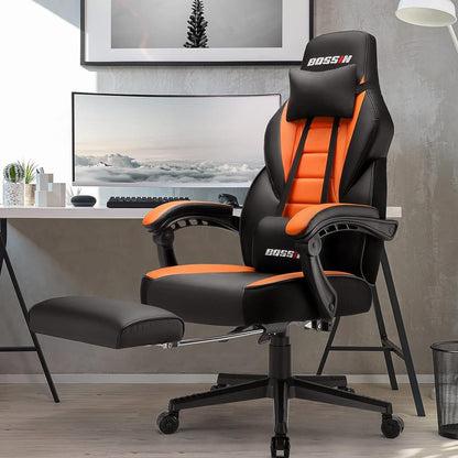 BOSSIN Racing Style Gaming Chair,300 lbs Big and Tall gamer chair High Back Computer Chair