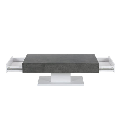 Goswell Concrete Effect Coffee Table with Double Drawers
