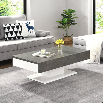 Goswell Concrete Effect Coffee Table with Double Drawers