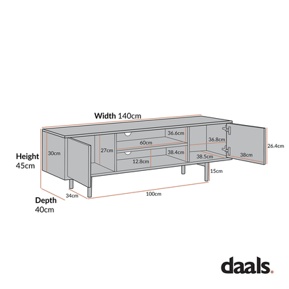 Brooklyn 140cm Wide TV Unit