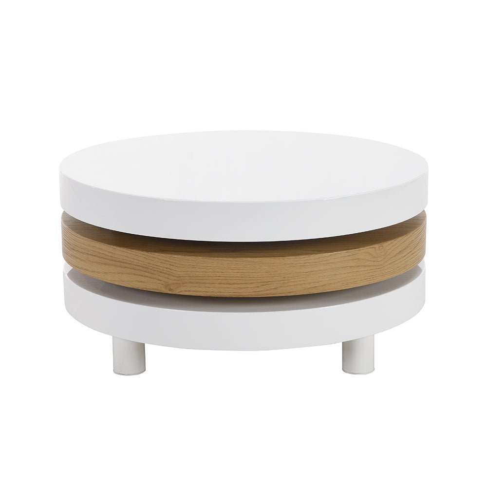 Gomboc 3 Tier High Gloss Rotating Coffee Table