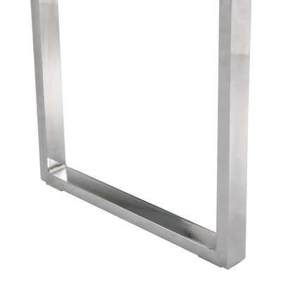 BIASCA High Gloss Marble Effect 120cm Console Table with Silver Chrome Legs