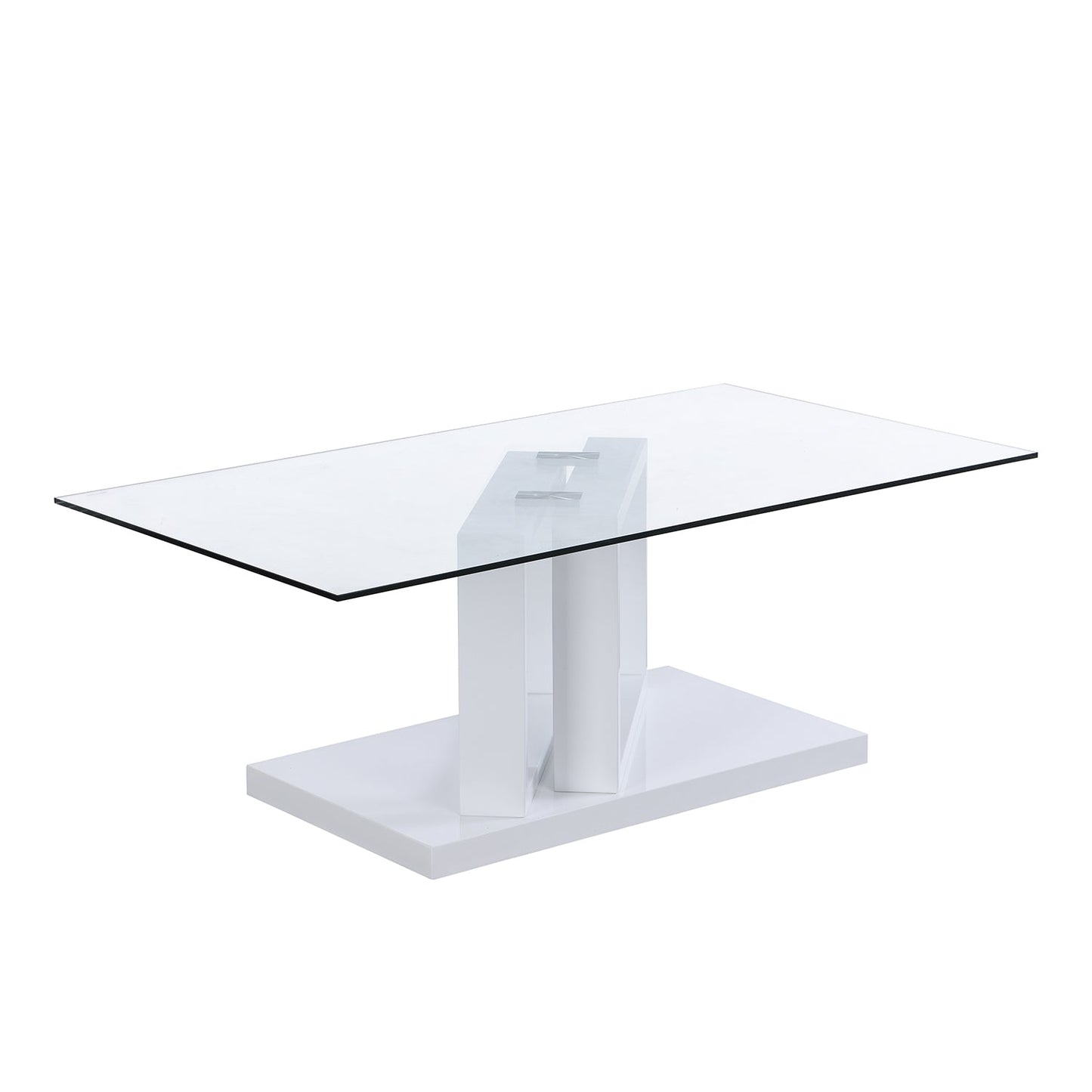 Lucent White High Gloss and Glass Top Coffee Table