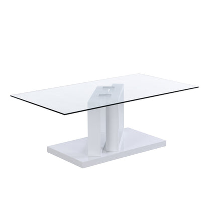 Lucent White High Gloss and Glass Top Coffee Table