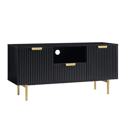 Richmond Ridged 120cm Wide TV Media Unit, Matte Black