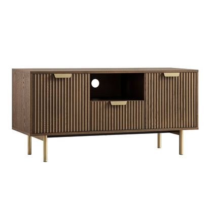 Richmond Ridged 120cm Wide TV Media Unit, Dark Ash