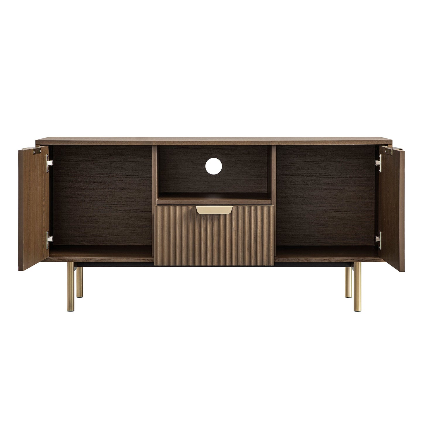Richmond Ridged 120cm Wide TV Media Unit, Dark Ash