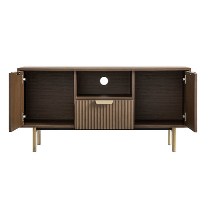 Richmond Ridged 120cm Wide TV Media Unit, Dark Ash