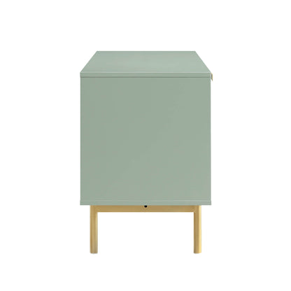 Richmond Ridged 120cm Wide TV Media Unit, Matte Sage Green