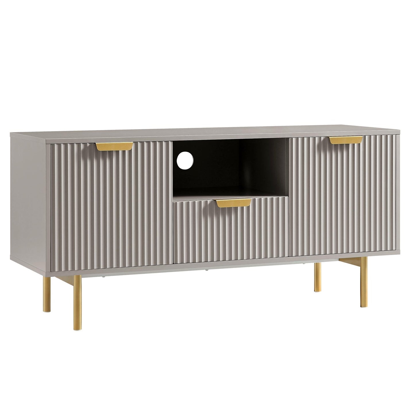 Richmond Ridged 120cm Wide TV Media Unit, Matte Taupe