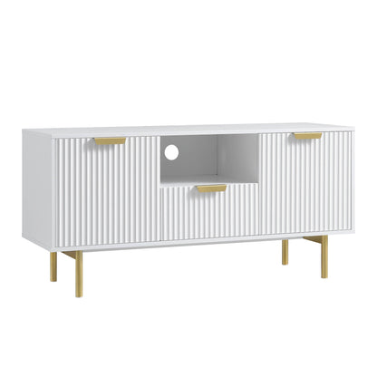 Richmond Ridged 120cm Wide TV Media Unit, Matte White