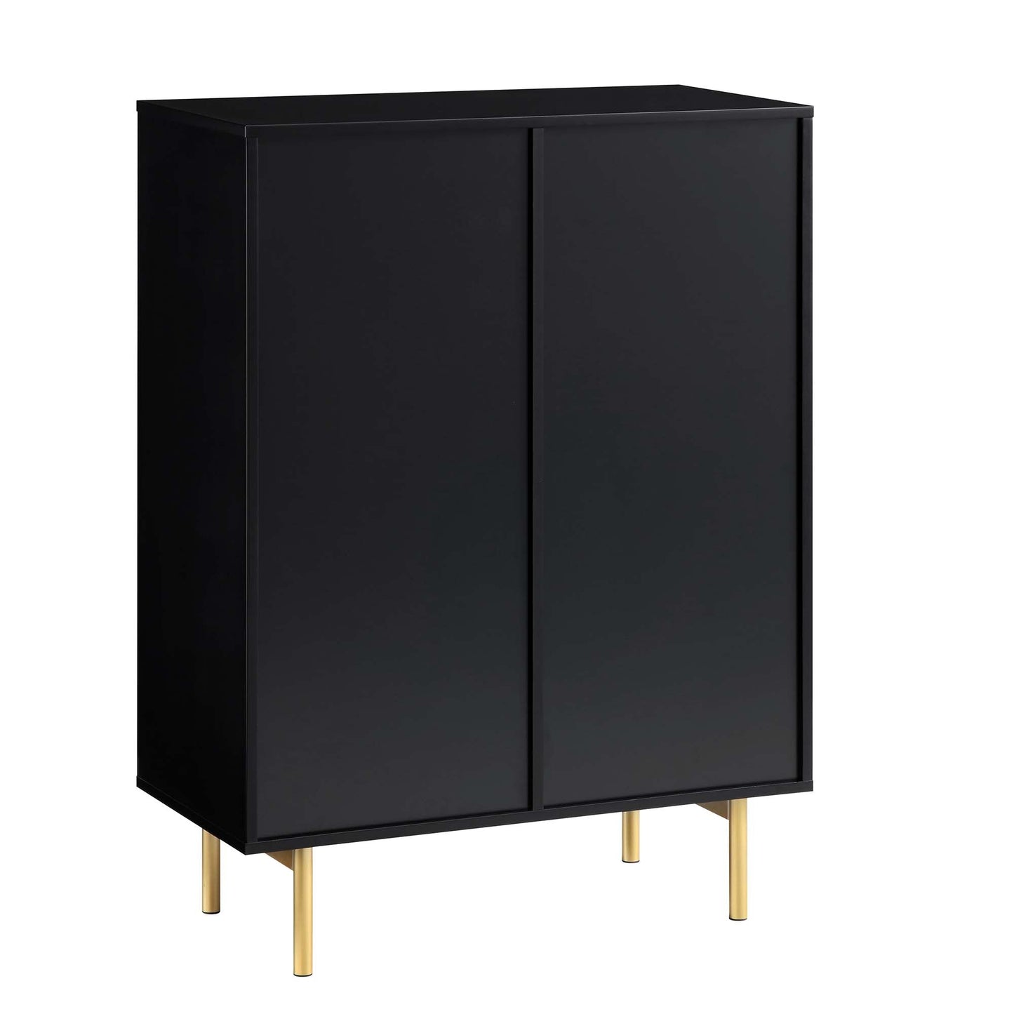 Richmond Ridged Highboard Storage Cabinet, Matte Black
