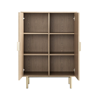 Richmond Ridged Highboard Storage Cabinet, Light Ash