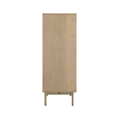 Richmond Ridged Highboard Storage Cabinet, Light Ash