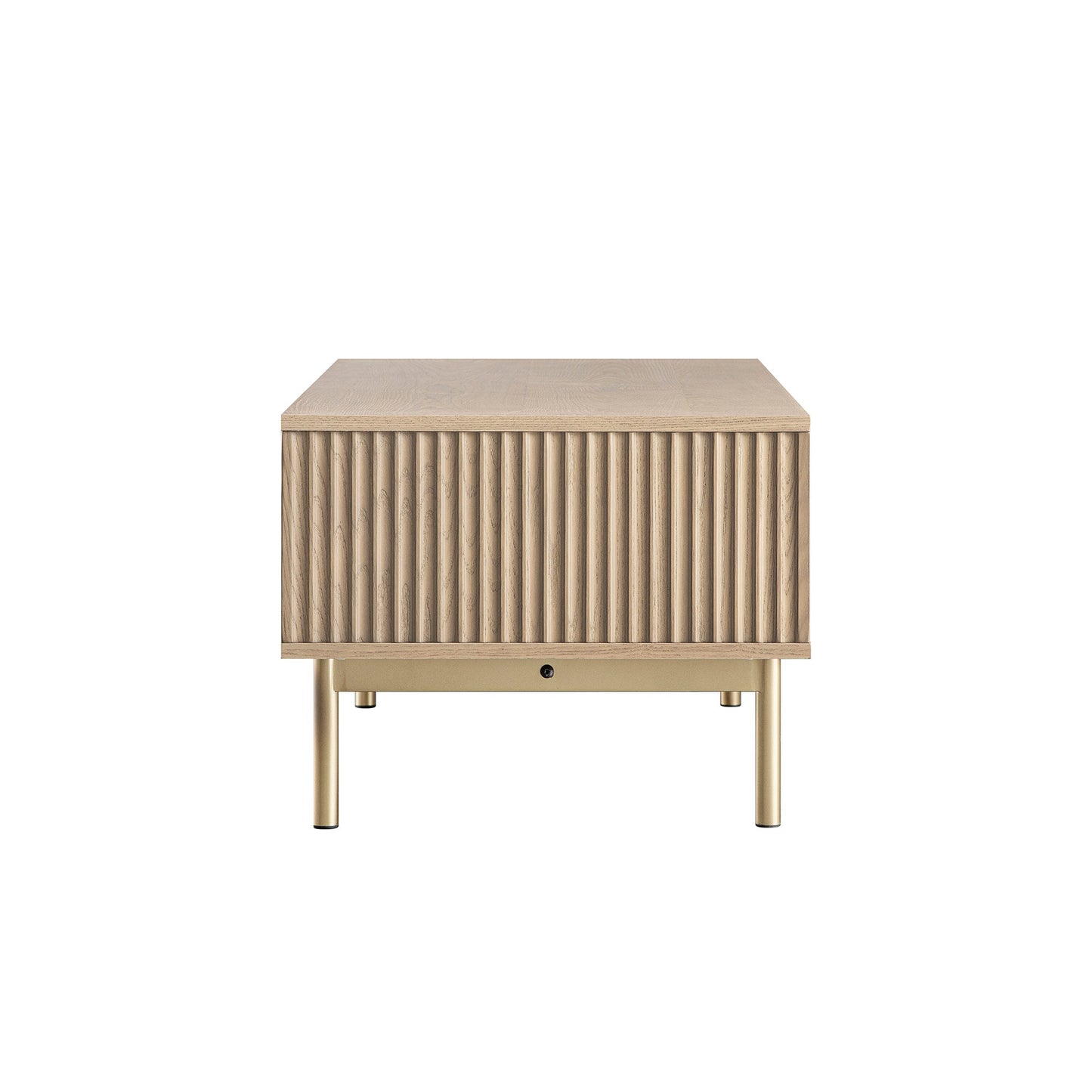 Richmond Ridged Coffee Table with Drawer, Light Ash