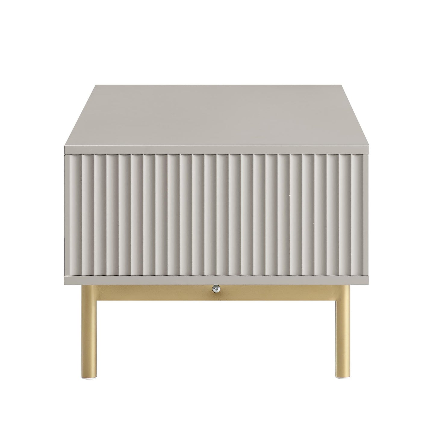 Richmond Ridged Coffee Table with Drawer, Matte Taupe