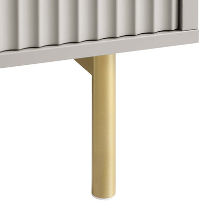 Richmond Ridged Coffee Table with Drawer, Matte Taupe