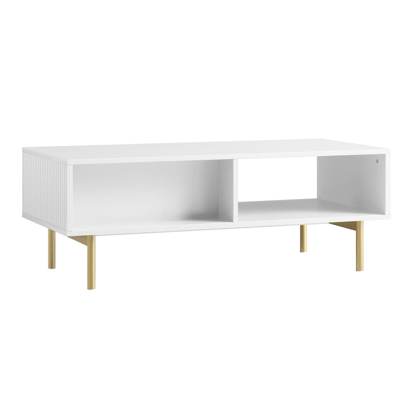Richmond Ridged Coffee Table with Drawer, Matte White