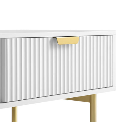 Richmond Ridged Coffee Table with Drawer, Matte White