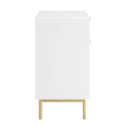 Richmond Ridged 2-Door Cabinet with Drawers, Matte White