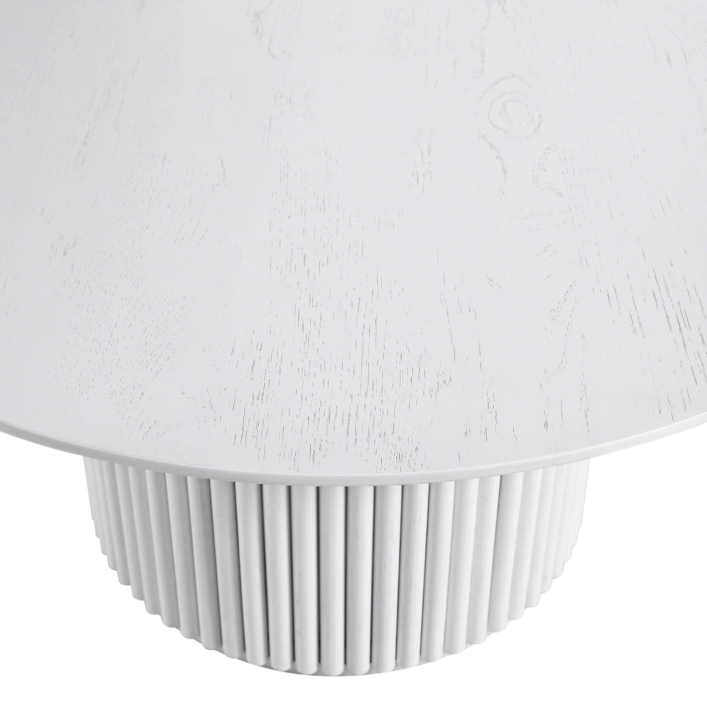 Maru Round Oak Pedestal Coffee Table, Washed White