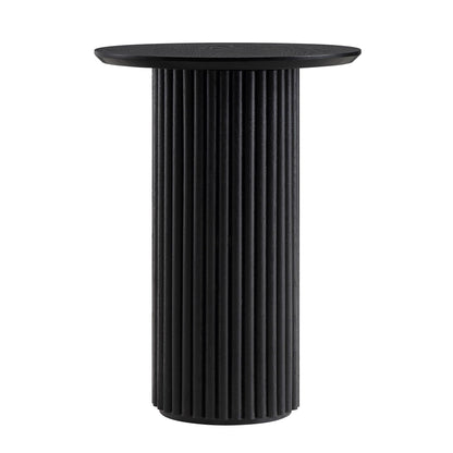 Maru Oak Round Side Table, Black
