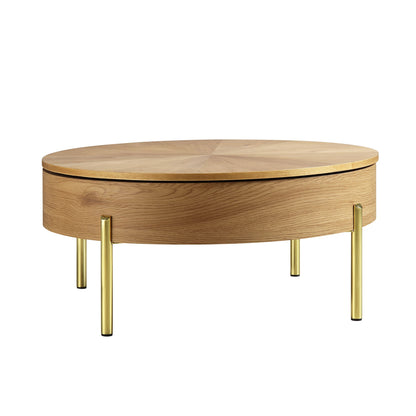 Bohdi Oak Round Rotating Coffee Table
