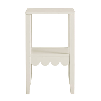 Henley Scalloped Edge Side Table, Light Sand