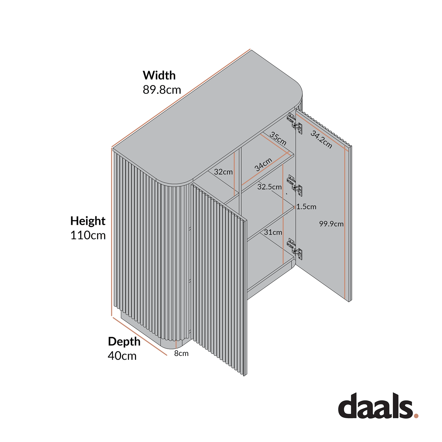 Maru Tall Cabinet, Silver Oak
