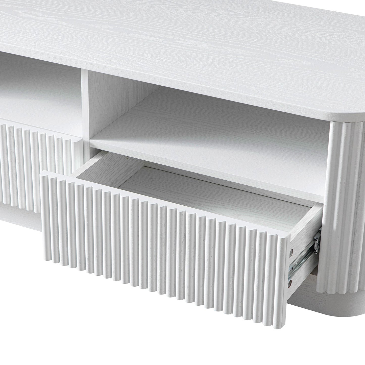 Maru 120cm TV Unit with Drawers, Washed White