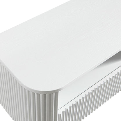 Maru 120cm TV Unit with Drawers, Washed White