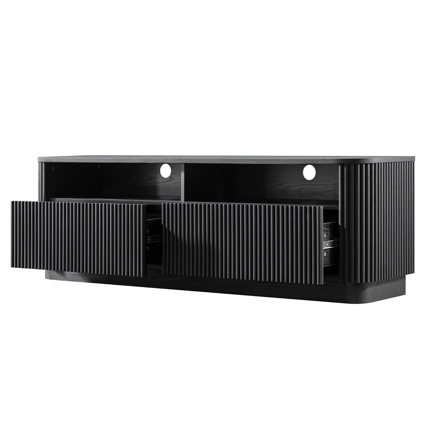Maru 162cm TV Unit with Drawers, Black