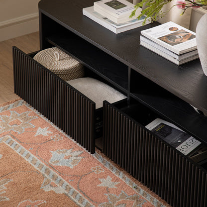 Maru 162cm TV Unit with Drawers, Black