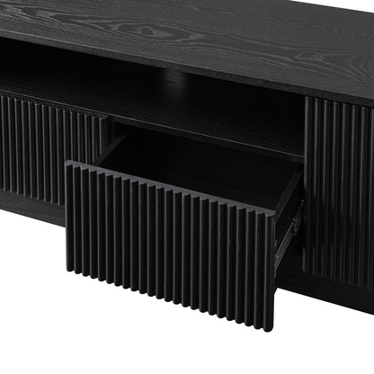 Maru 200cm Wide TV Unit with Drawers, Black