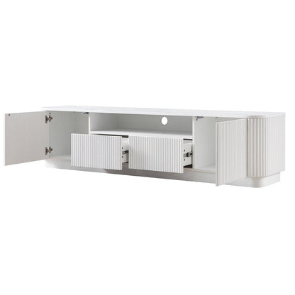 Maru 200cm Wide TV Unit with Drawers, Washed White