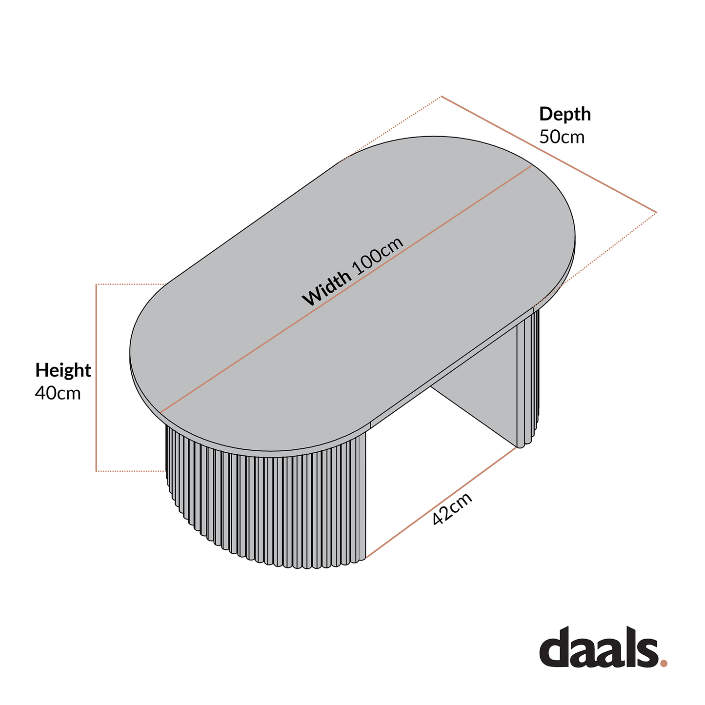 Maru Oval Coffee Table, Sage Green