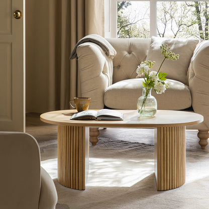 Maru Oval Coffee Table, Oak