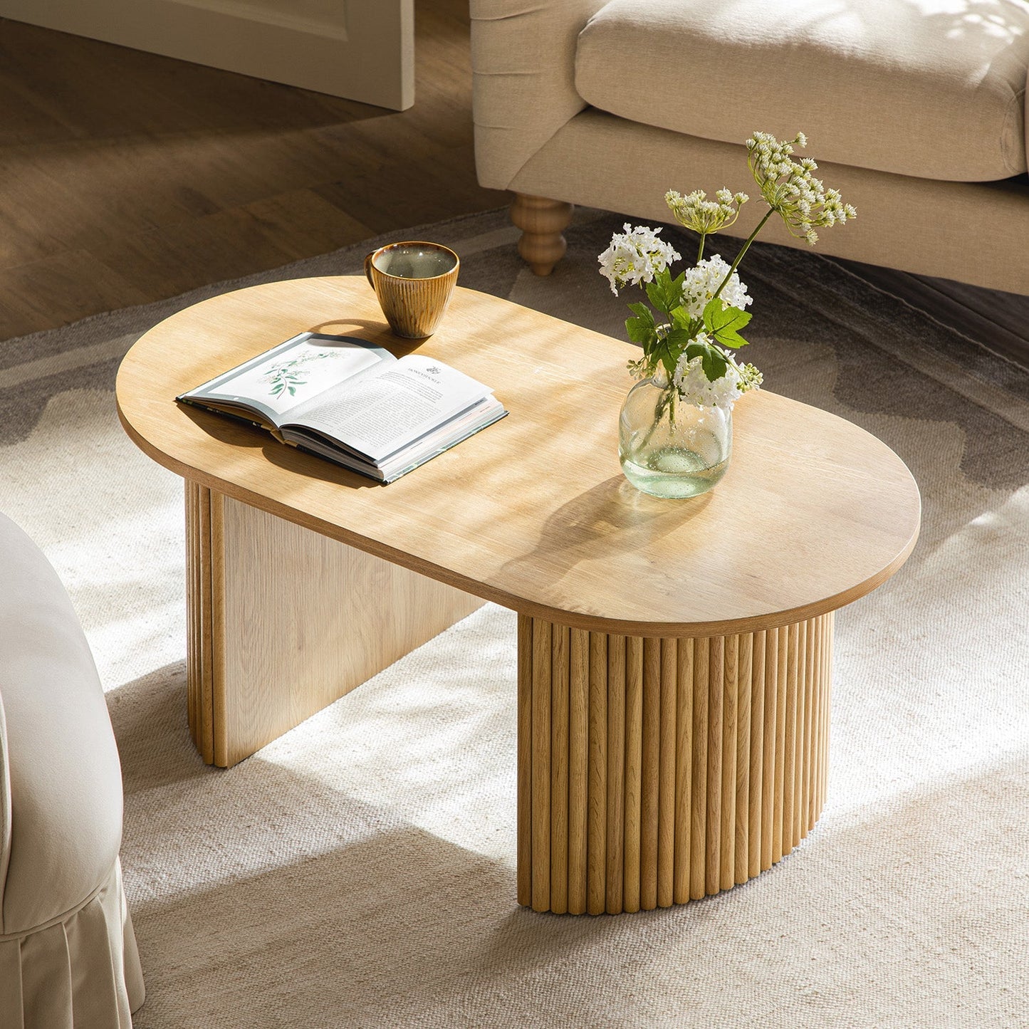 Maru Oval Coffee Table, Oak