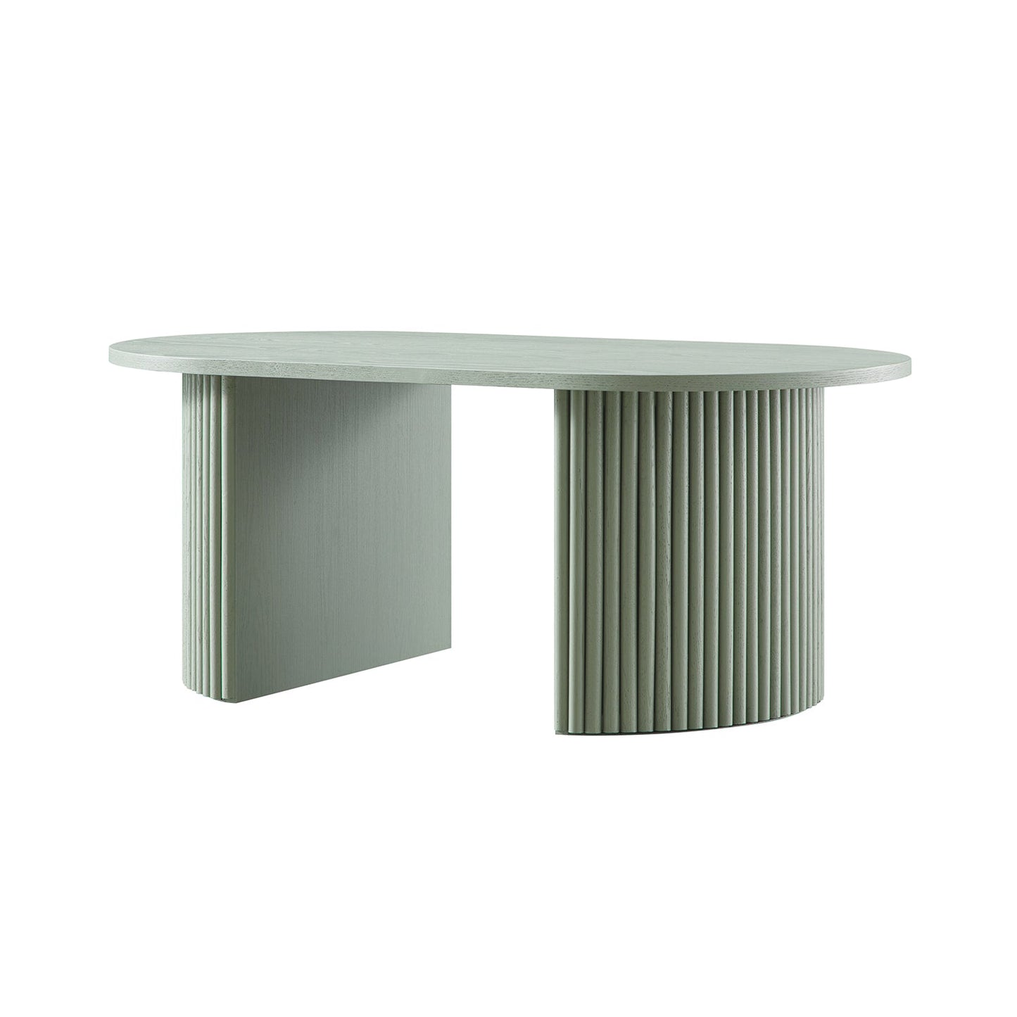 Maru Oval Coffee Table, Sage Green