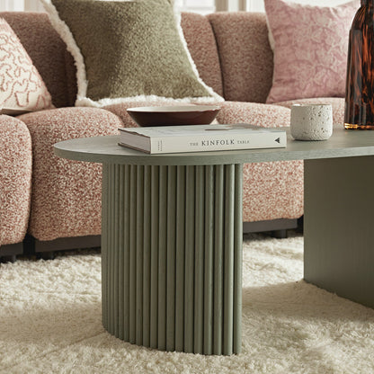 Maru Oval Coffee Table, Sage Green